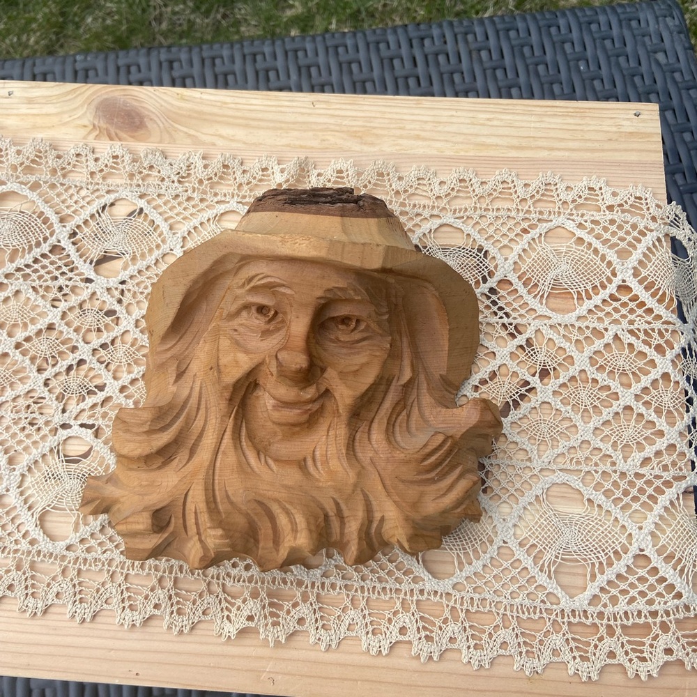 Hand carved Forest Face Tree Spirit